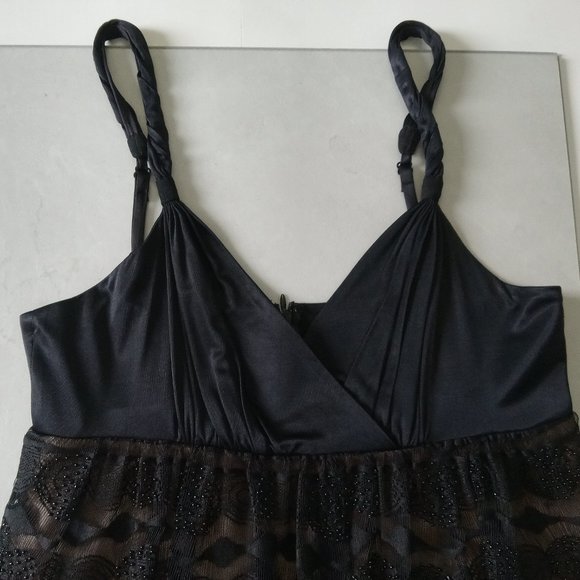 BCBG MaxAzria | Lace and Beaded Babydoll Dress - Picture 5 of 13